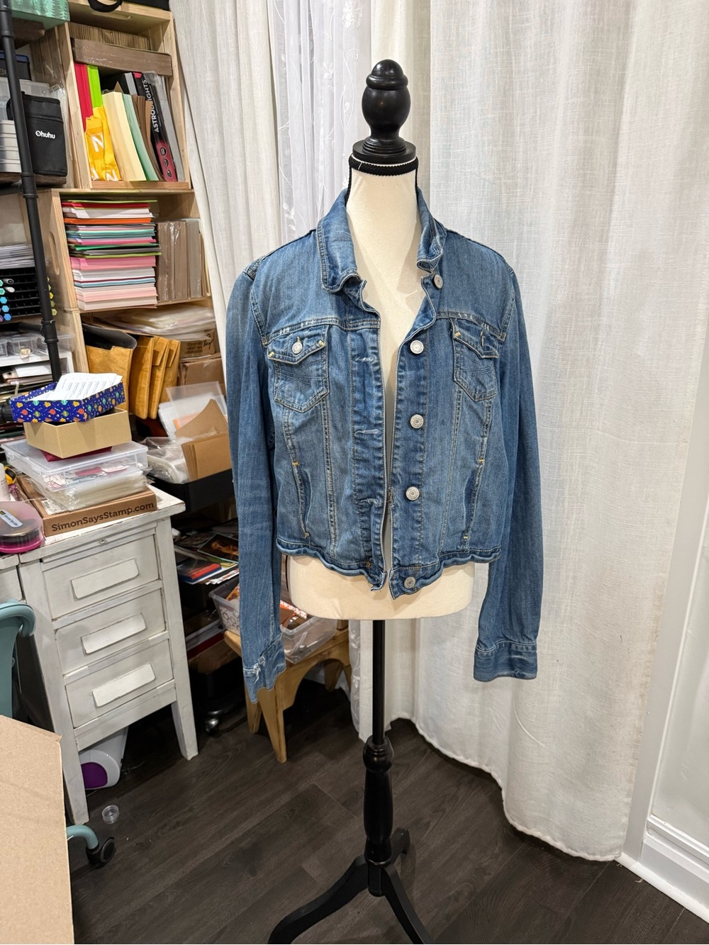 Aeropostale Light Blue Denim Jacket with Button Front